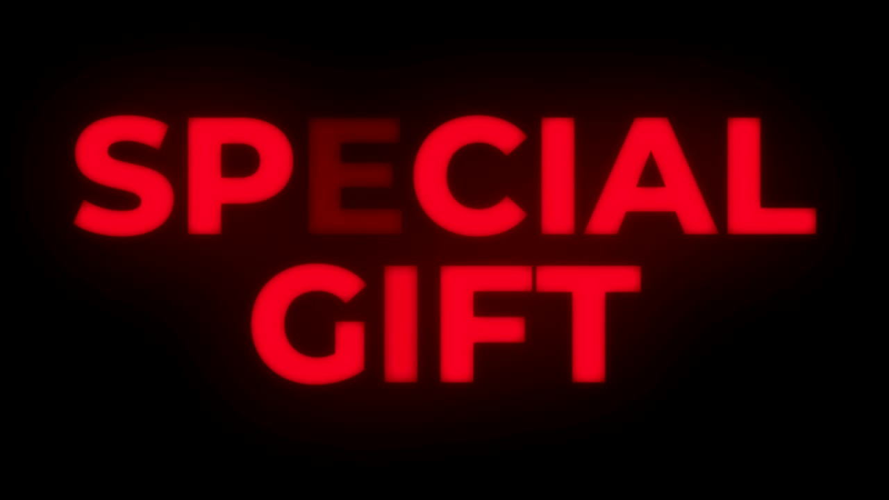 Special Gift Text Flickering Display Promotional Loop.