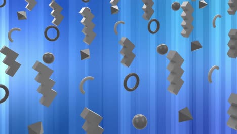 formas abstractas 3d en formación en movimiento