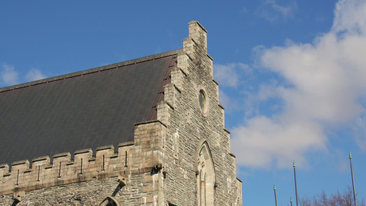 shot of Haakon’s hall gable end at Bergenhus Fortress in Bergen