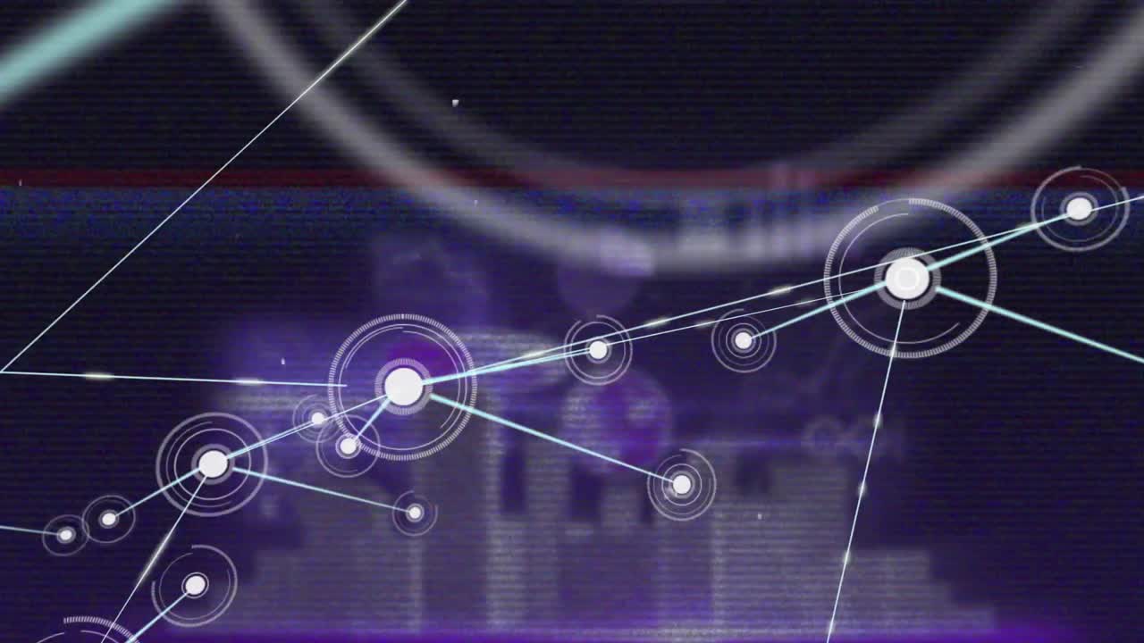 스 위의 아이콘으로 연결 네트워크의 애니메이션