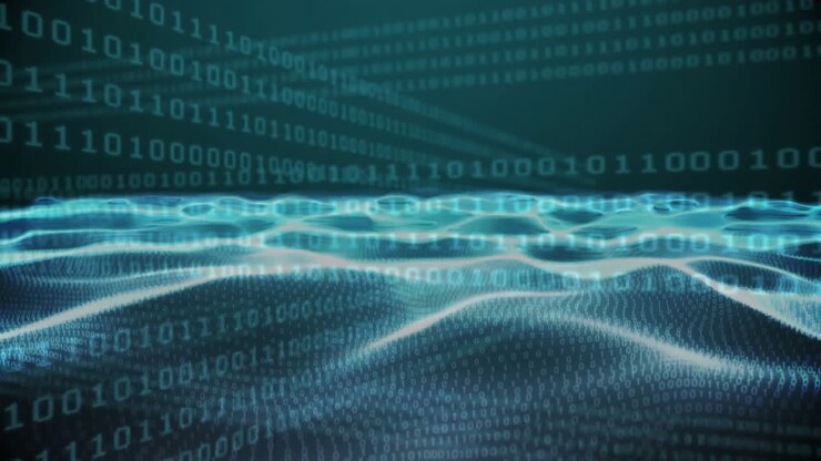 Animation of binary codinag and digital data processing
