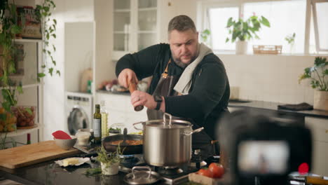 cooking demo in a modern kitchen