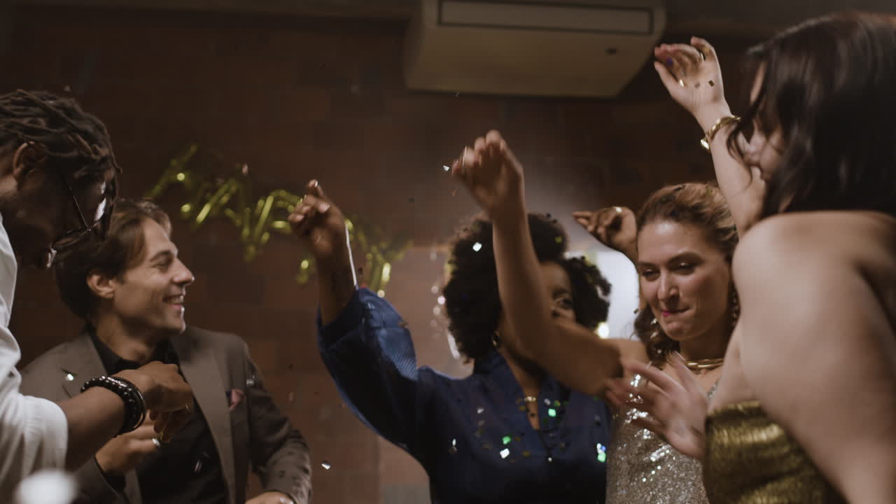 Festive Party with Confetti and Dancing People