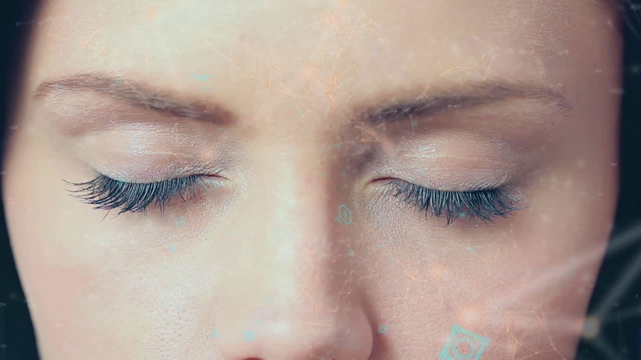 animación de formas en movimiento sobre los ojos