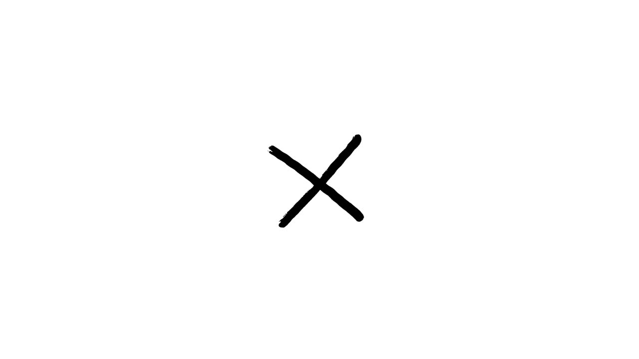 Black X Mark on White Background