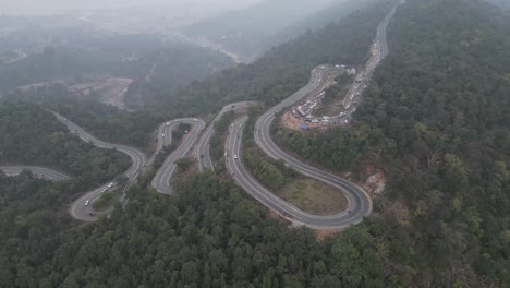 Patratu-Valley-Aerial-View-Timelapse-Hyperlapse,-This-beautiful-tourist-spot-just-30-Kms-from-Ranchi-town,-India