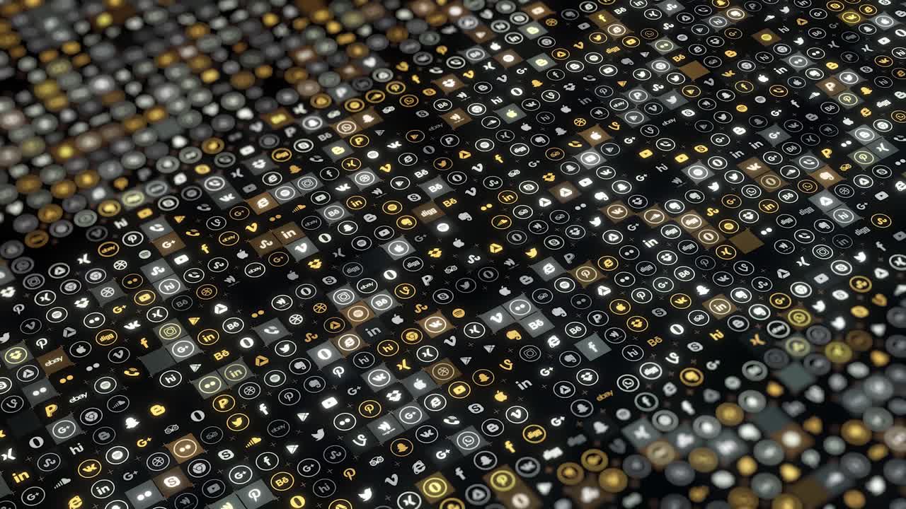 superposición de iconos de las redes sociales