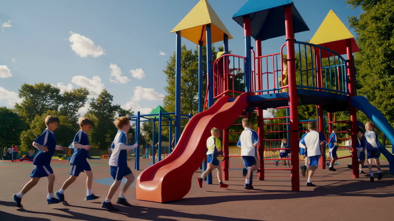 Children Running in Playground