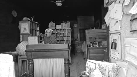 a person inside a historic post office