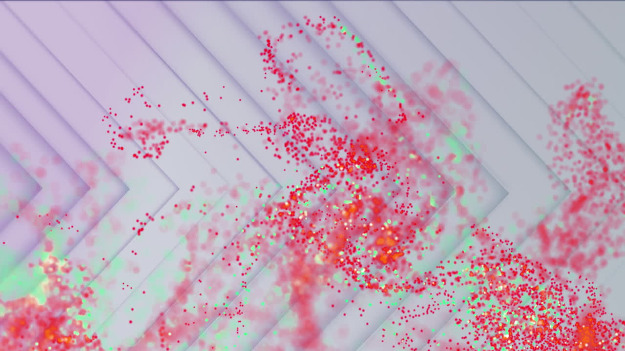 추상적인 배경에 역동적인 파동을 형성하는 점의 애니메이션