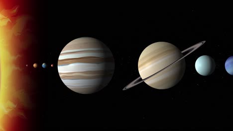 júpiter y un planeta anillado en el espacio