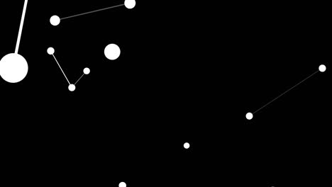 black background with lines and dots particles in motion.