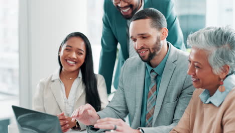 business team collaborating on a project in the office