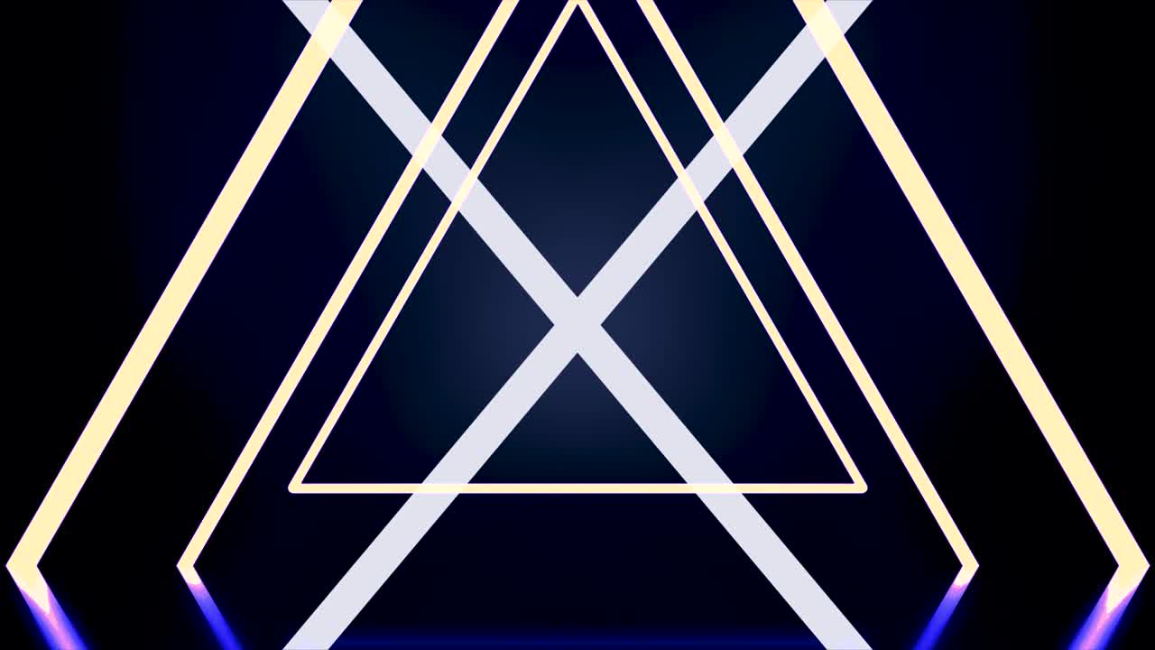 추상적인 기하학적 네온 터널