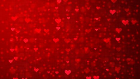 seamless loop red valentine flowing hearts background
