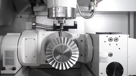 metalworking cnc lathe milling machine. cutting metal modern processing technology.