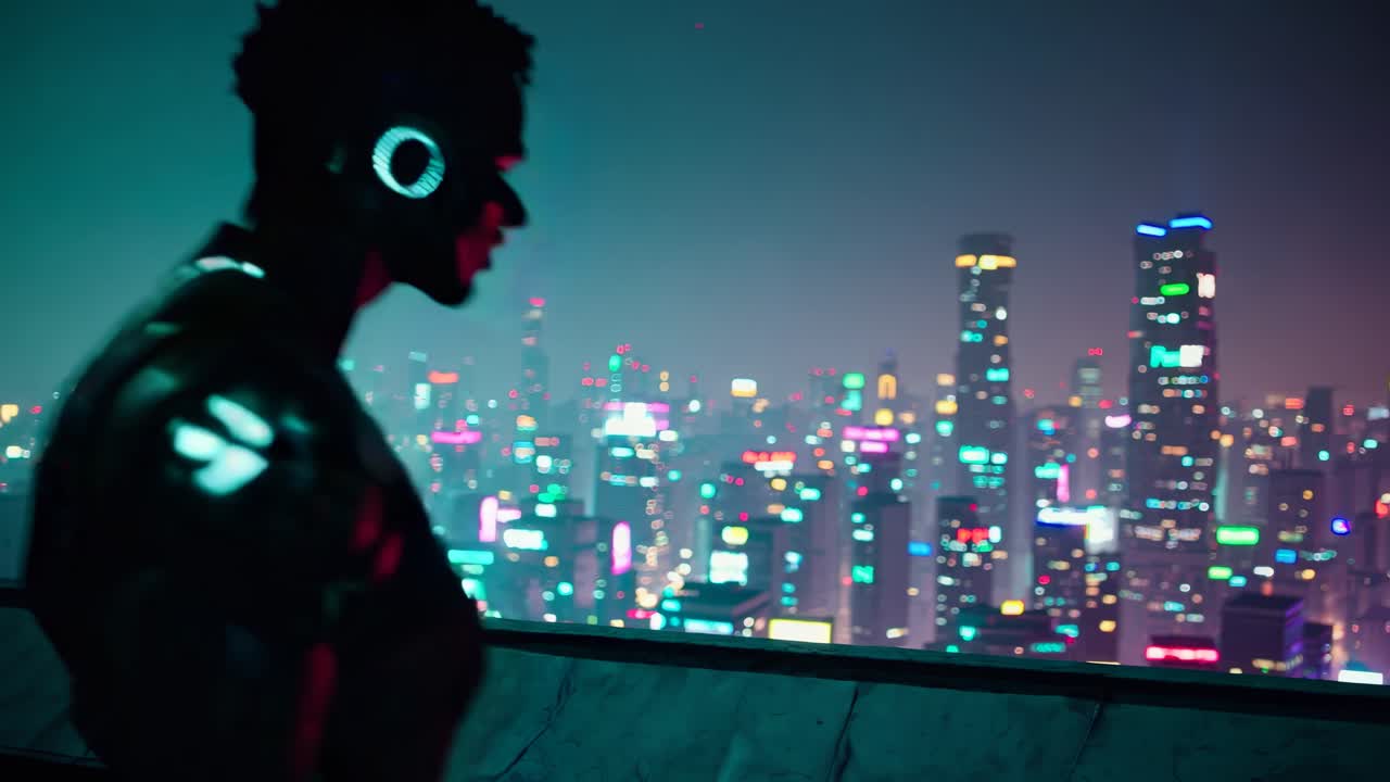 사이버 크 도시 풍경