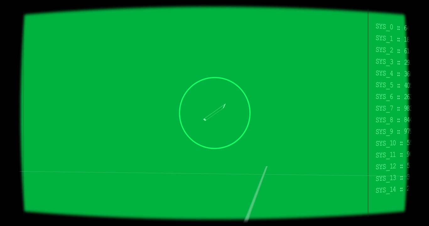 Reticle rotating, marker shifting on cursor sweep, updating RADAR_LOG or WEAPON_SYS transparent HUD