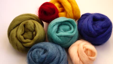 wool of different colors for felting, needlework