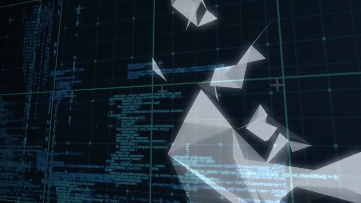 Animation von digitaler Datenverarbeitung über Raster
