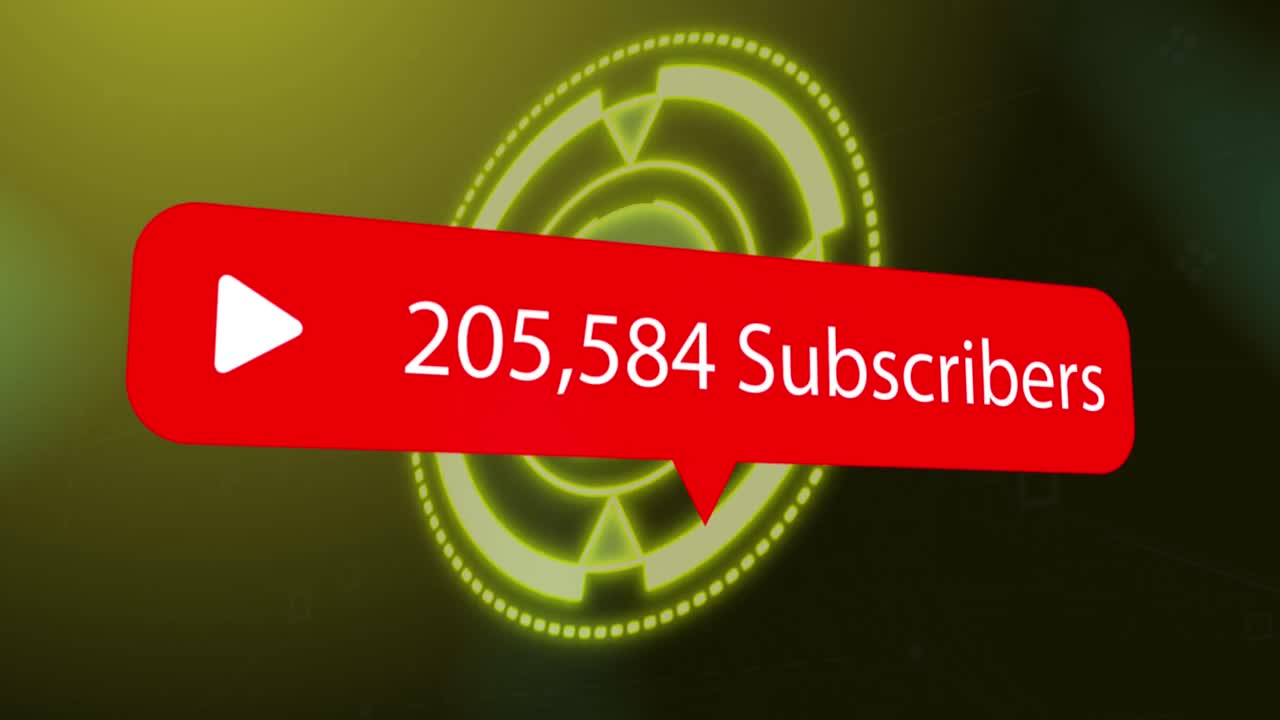 animación del número creciente de suscriptores a través del escaneo del alcance