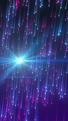 animación de una estrella que aparece sobre un fondo negro con luces rosadas y azules