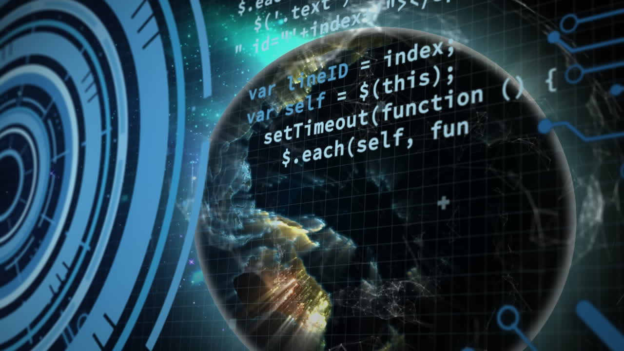 지구의 애니메이션, 연결 및 데이터 처리