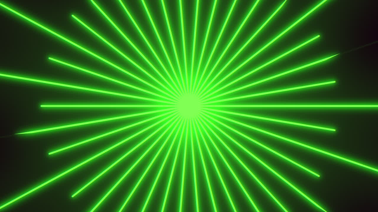 un raggio laser verde vibrante irradia un'intensa luminosità in forma circolare