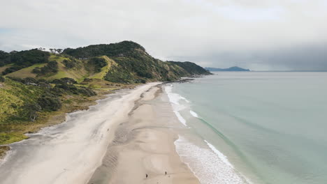 aerial view of a beautiful beach in new zealand