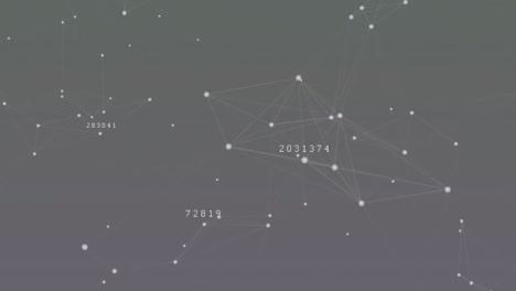 animación de la red de conexiones con procesamiento de datos en fondo gris