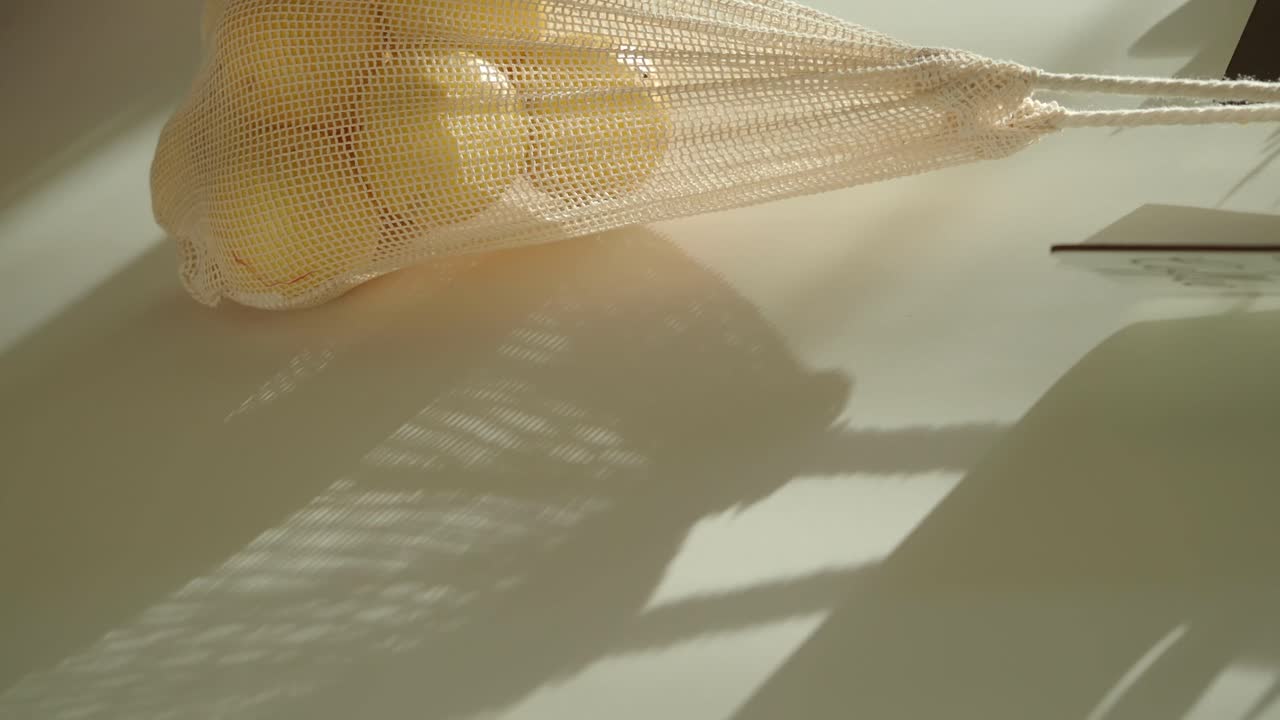 Fruit in a reusable produce bag