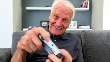 old man playng video games