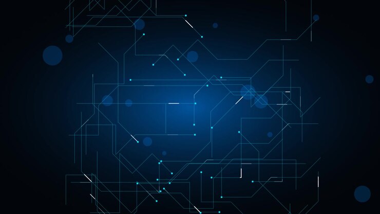 Sfondo Astratto di Circuito Digitale con Linee Blu Luminose