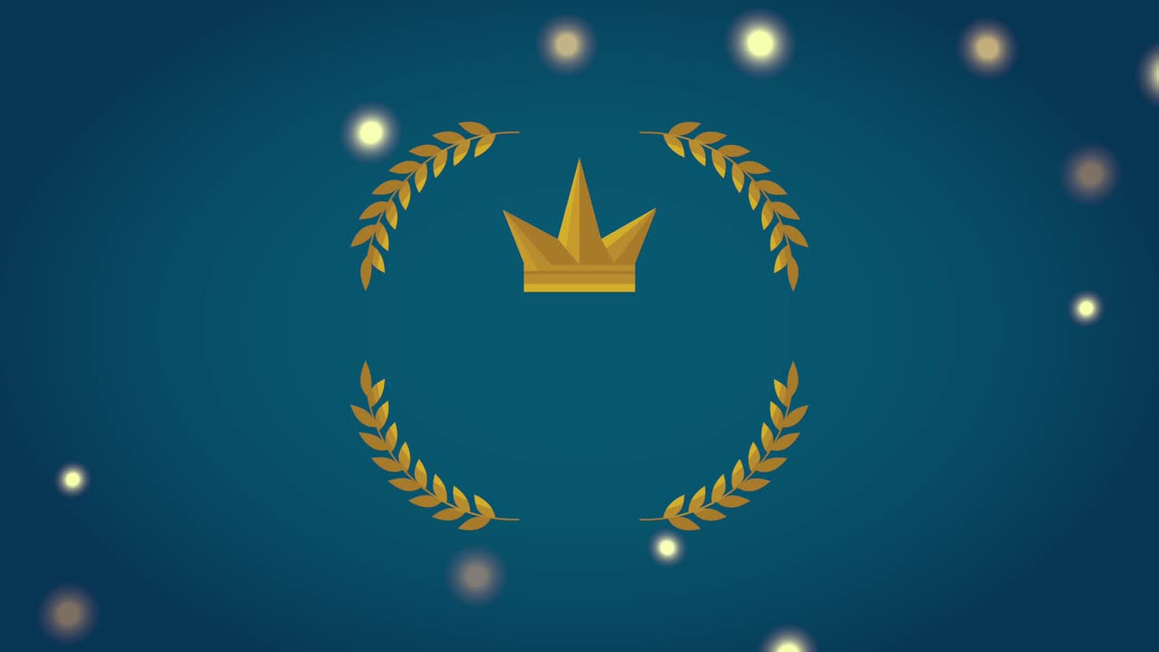 golden frame with crown animation