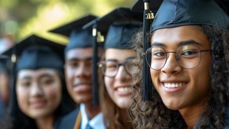 group of graduates at commencement ceremony