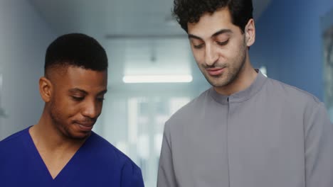 medical professionals in a hospital corridor