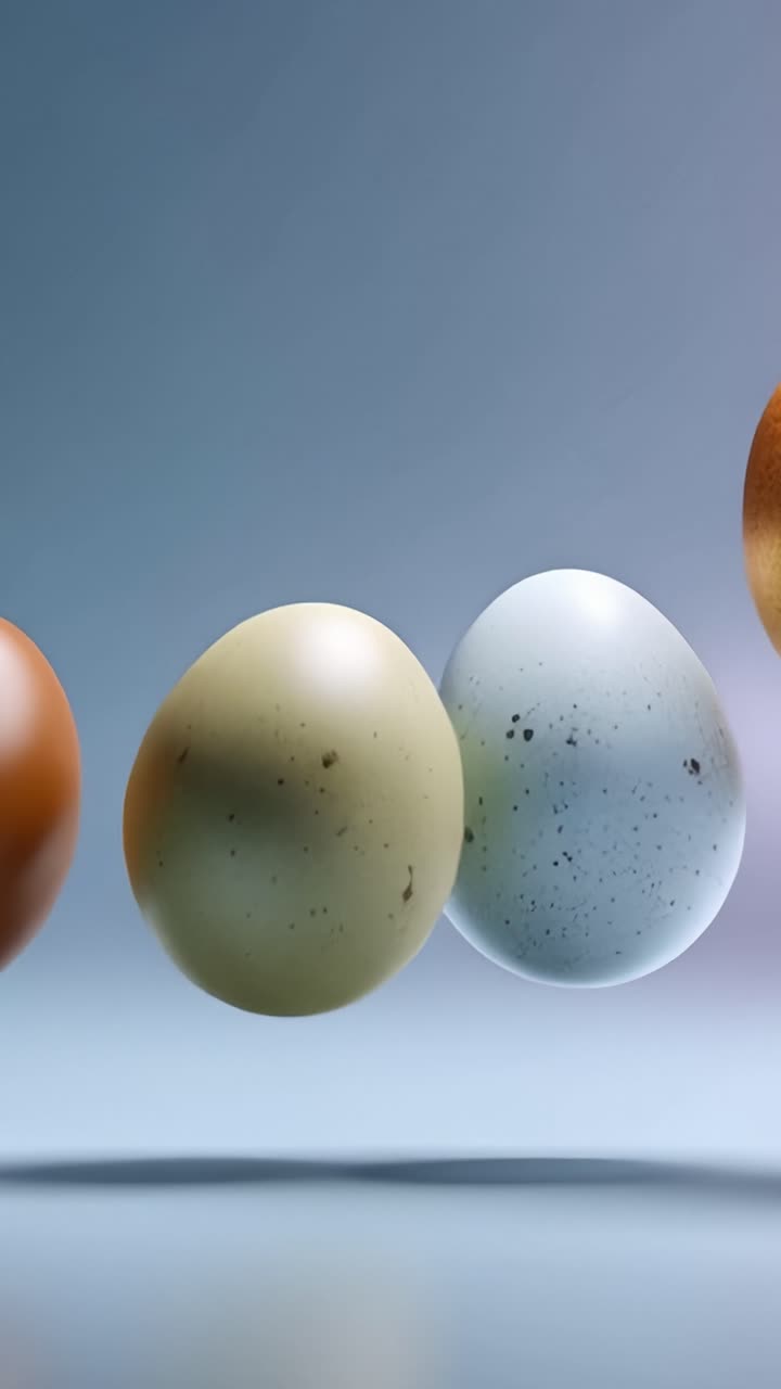 A Captivating Display of Floating Eggs in Various Colors and Textures, Showcasing the Beauty and Diversity of This Common Culinary Ingredient
