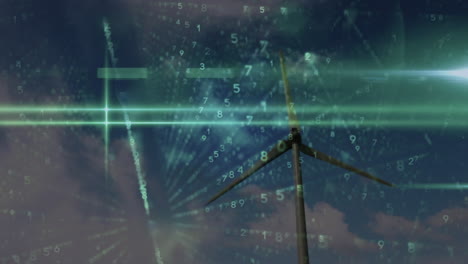 animation of data processing over wind turbine