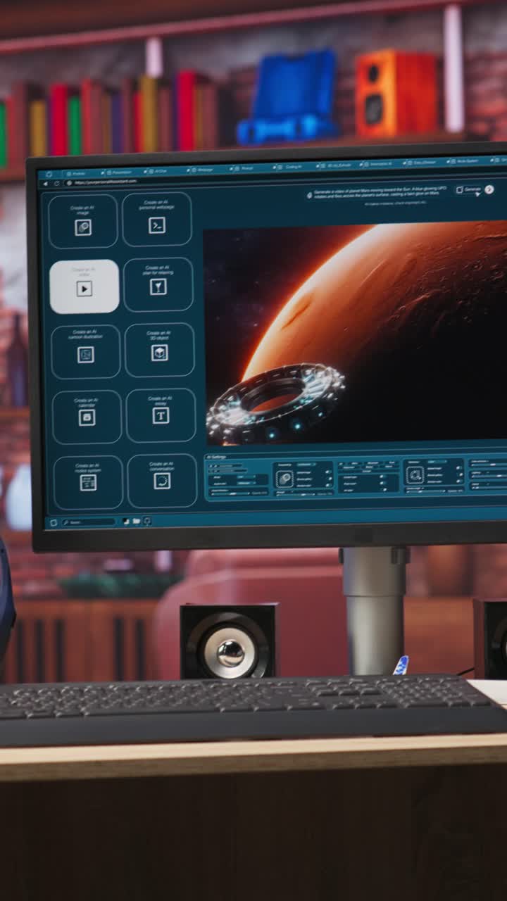 Vertical video AI program turning text prompt into videos results