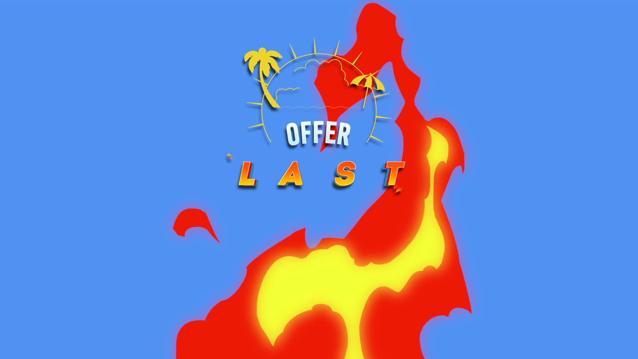 불과 열대 야자수로 마지막 순간