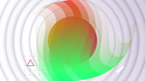 animation of white circles and pattern on seamless loop