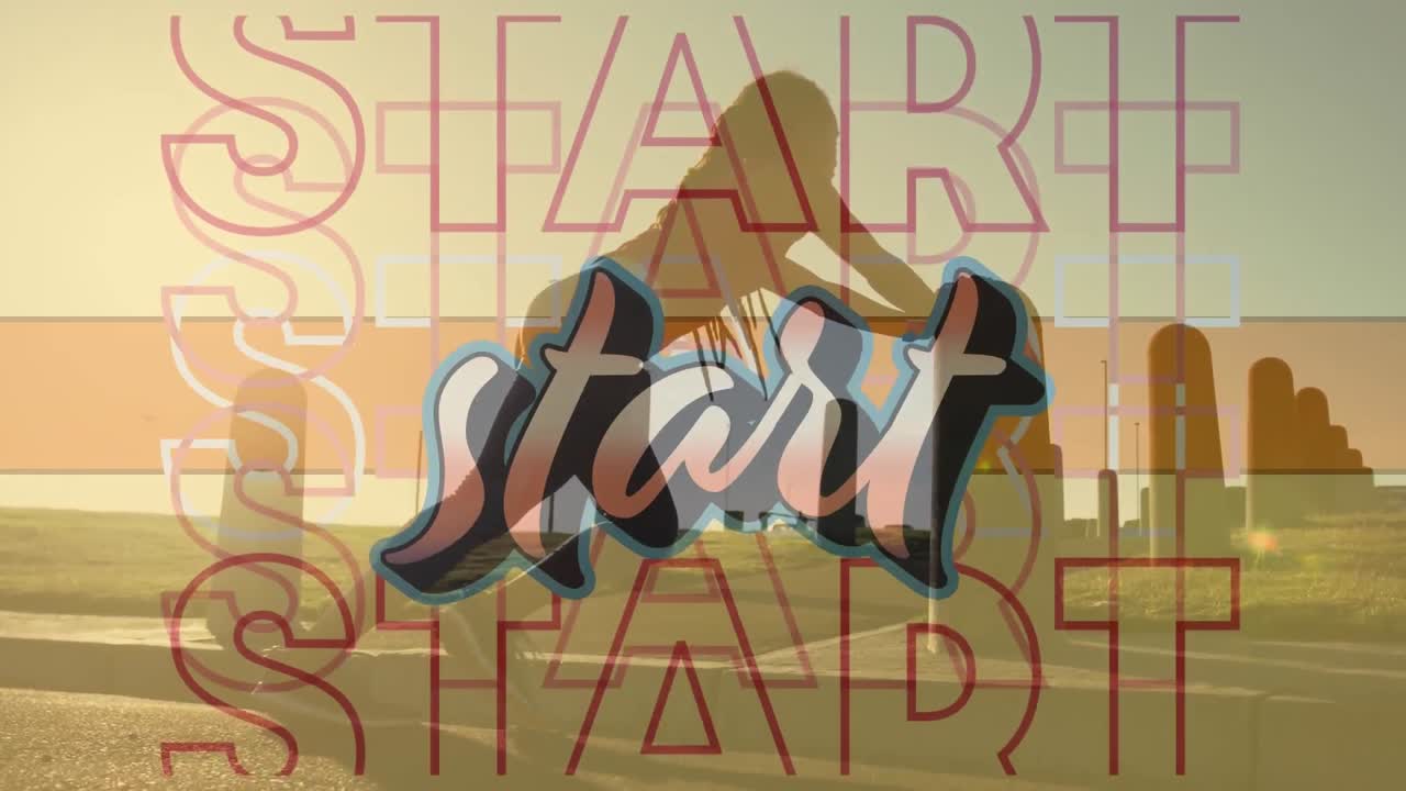 산책로에서 스트레칭 운동을 하는 아프리카계 미국인 여성에 대한 문자 시작