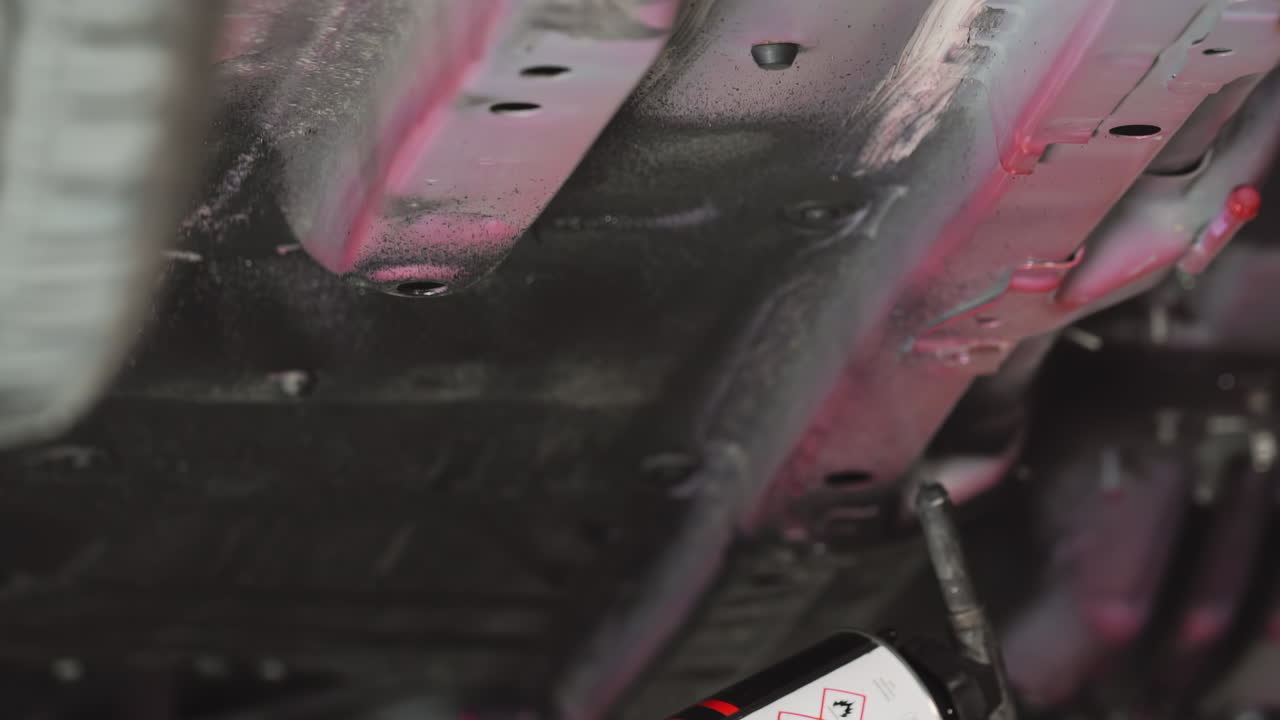 무결한 하부 차체 보호: 정밀하게 검은색 코팅을 적용하는 스프레이어