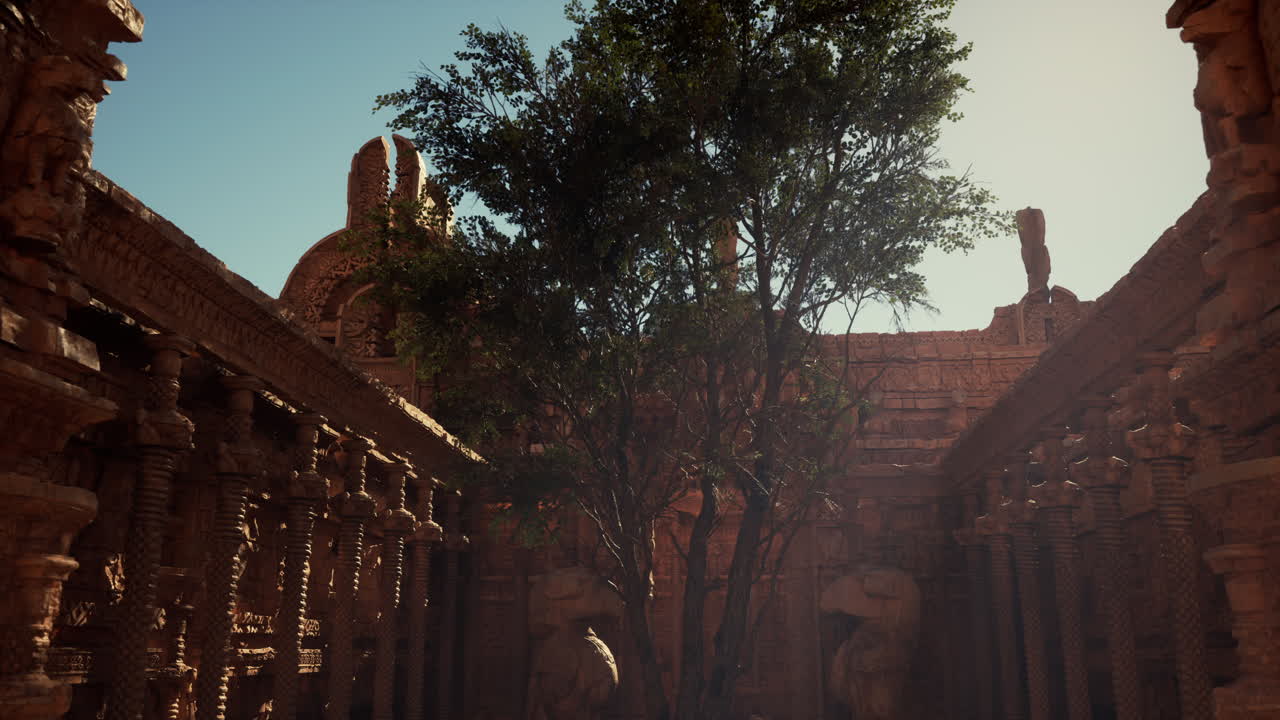 ruinas de templos antiguos en una selva exuberante