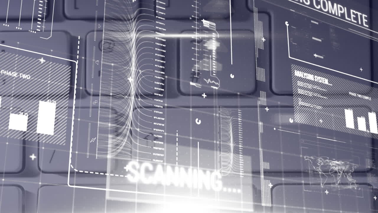 키보드의 클로즈업에 대한 데이터 처리와 디지털 인터페이스