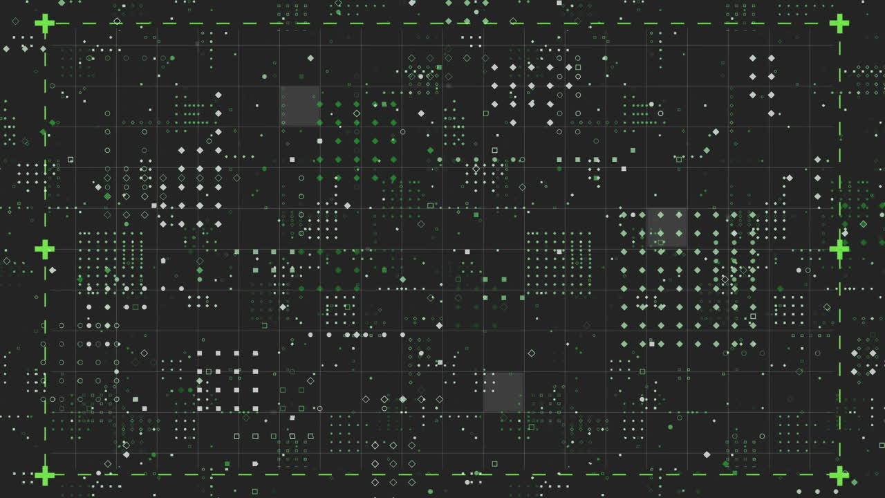 puntos que forman un cuadrado contra un fondo negro