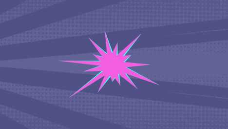 animación de gráfico rosado sobre fondo de rayas grises