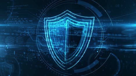 shield cyber security symbol abstract animation