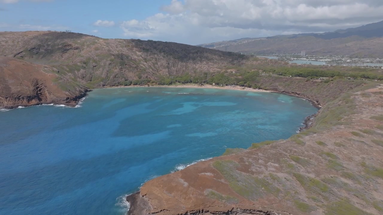 Baia di Hanauma a Oahu, Hawaii. Costa sud-orientale dell'isola.