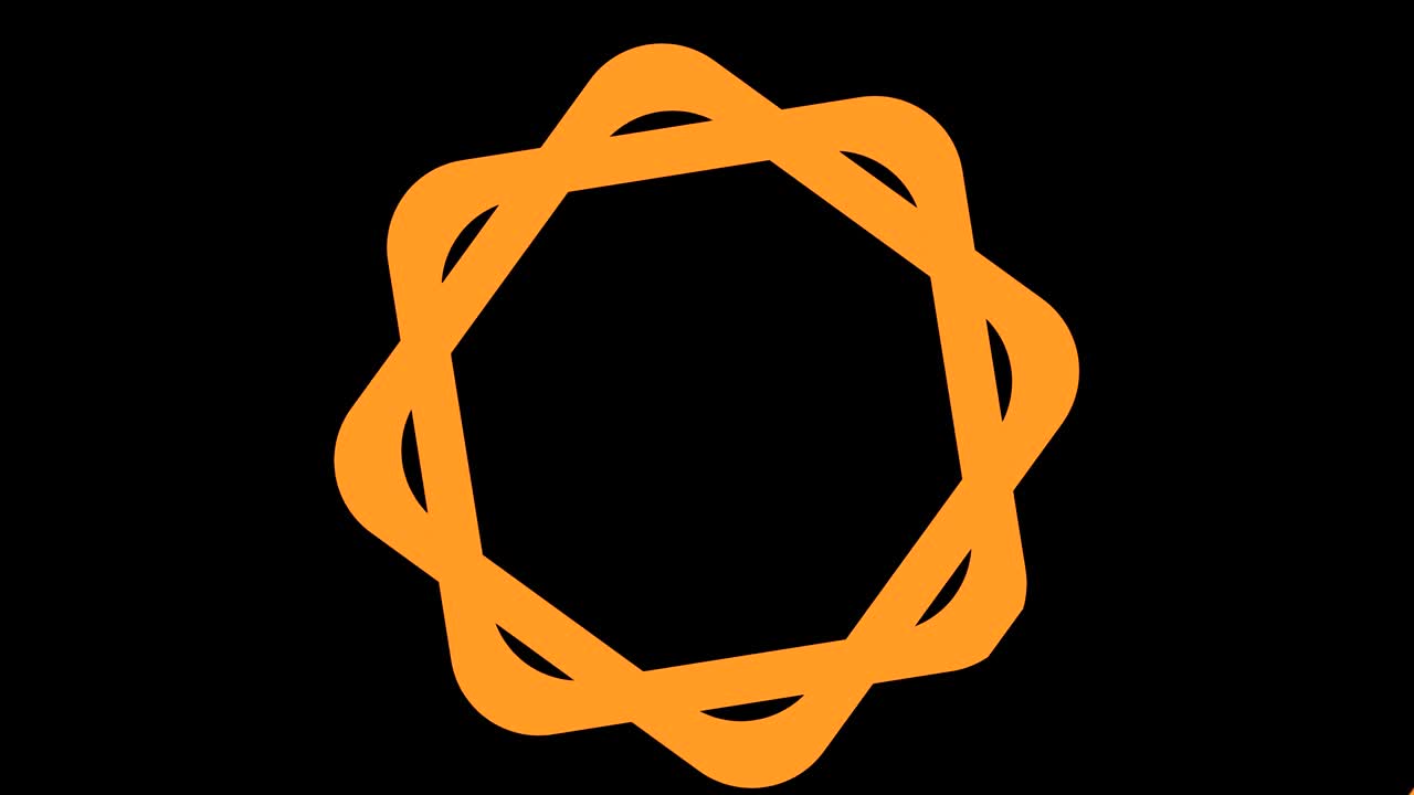 diseño gráfico que gira en el centro y aumenta el tamaño, para cubrir todo el fondo y desaparecer.